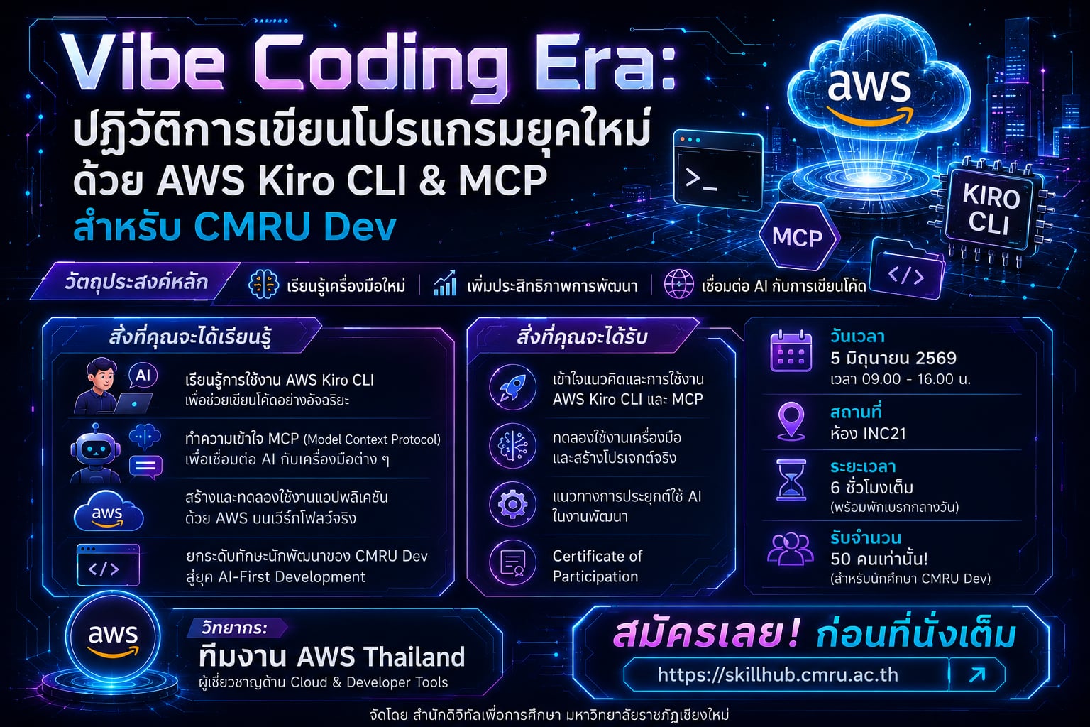Vibe Coding Era: ปฏิวัติการเขียนโปรแกรมยุคใหม่ด้วย AWS Kiro CLI & MCP สำหรับ CMRU Dev